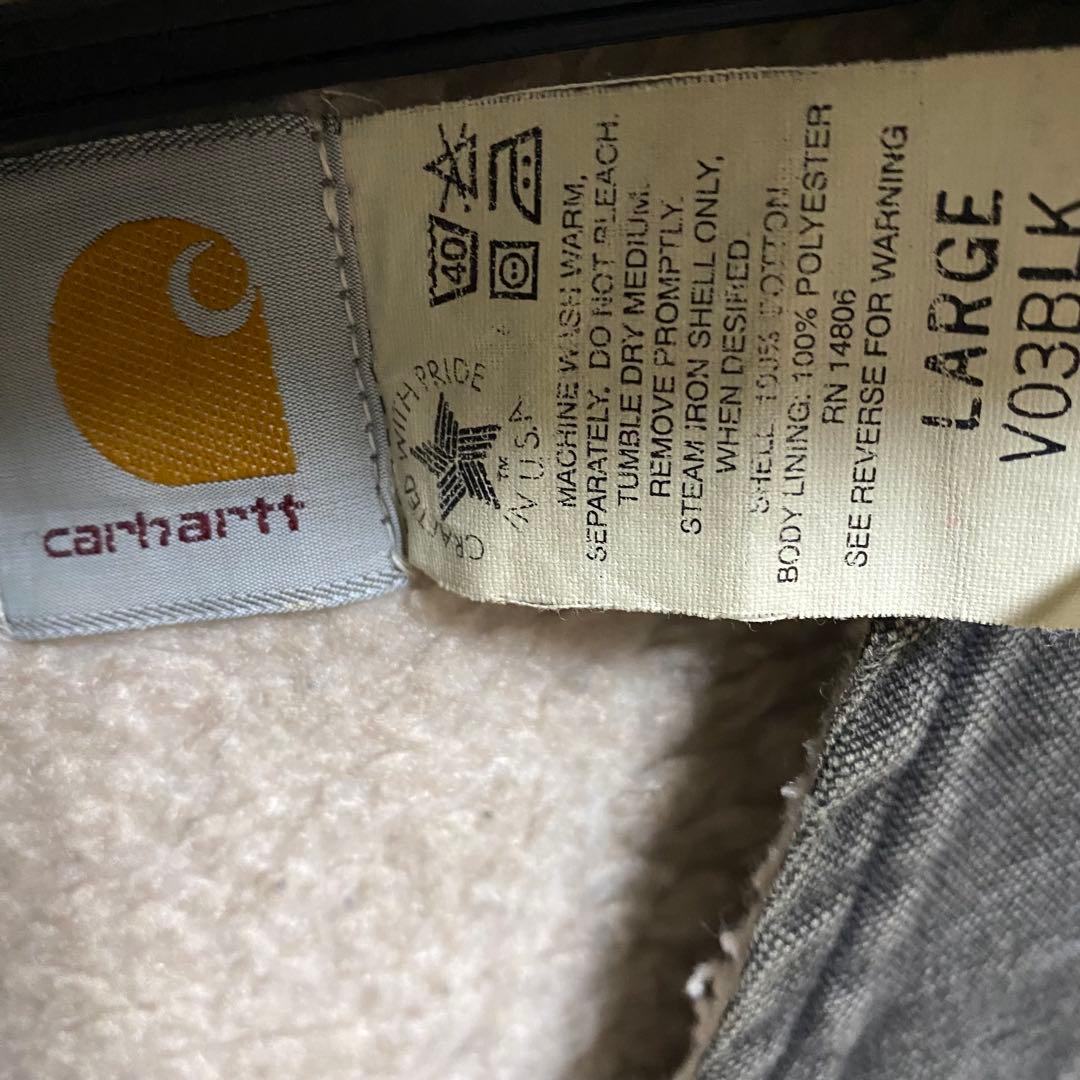 USA製 Ｌサイズ　スミクロ　フェードブラック　ダックベスト　裏ボア　カーハート