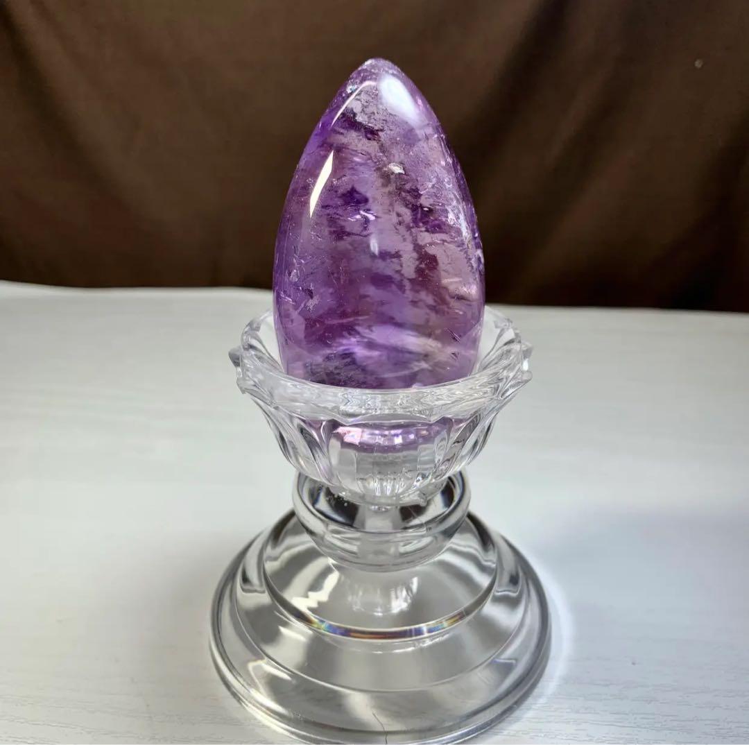 ALLSALE☆2.透明度高☆ラベンダーアメジスト・たまご(台座付き)