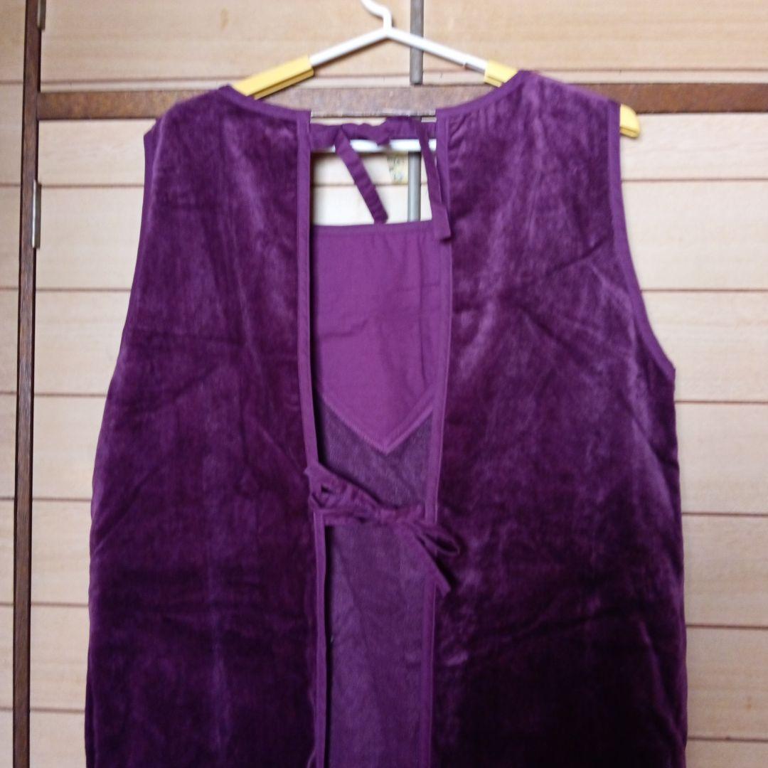 Hotman。パープル スエード風 エプロン