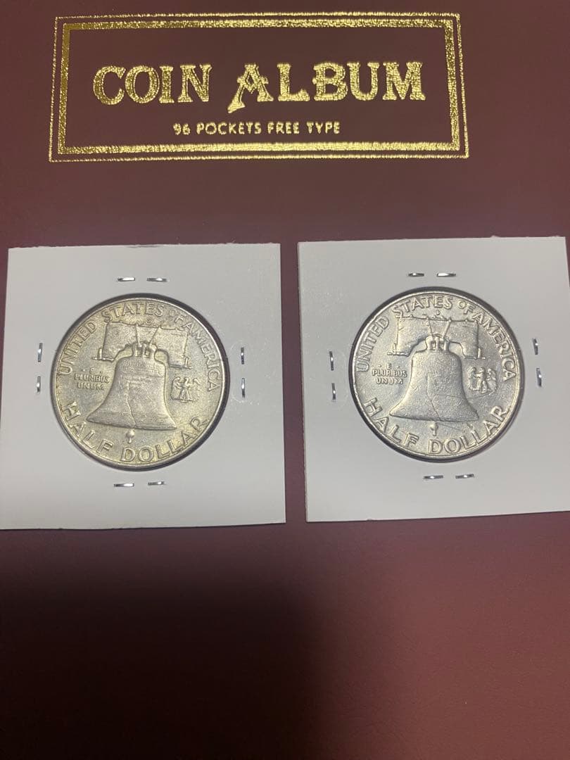 アメリカ フランクリン ハーフダラー銀貨 ２枚