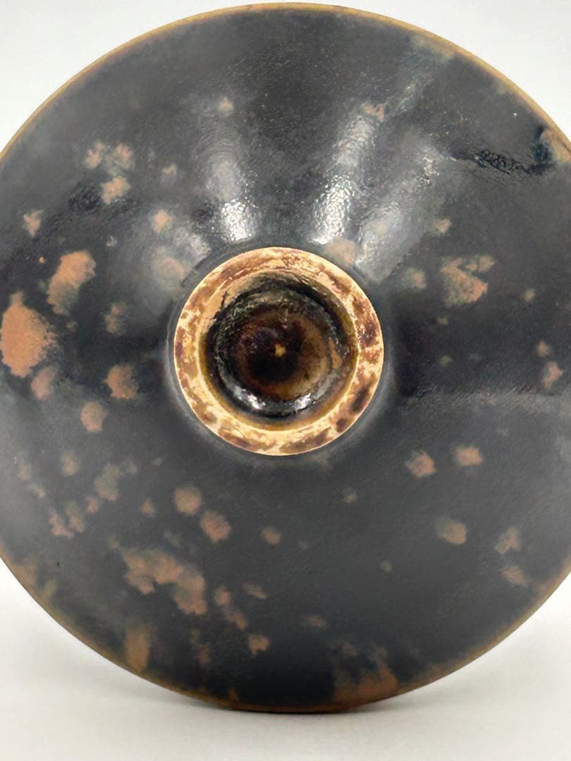 ★0060宋時 定窯 褐斑盃 ★天目茶碗 茶道具 茶器 唐物天目