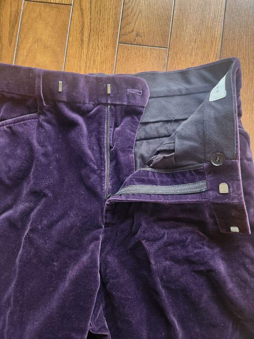 LITTLE BIG　 パープルベルベットダブルブレストスーツ　サイズ44日本製