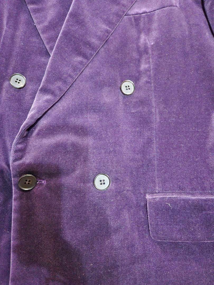LITTLE BIG　 パープルベルベットダブルブレストスーツ　サイズ44日本製