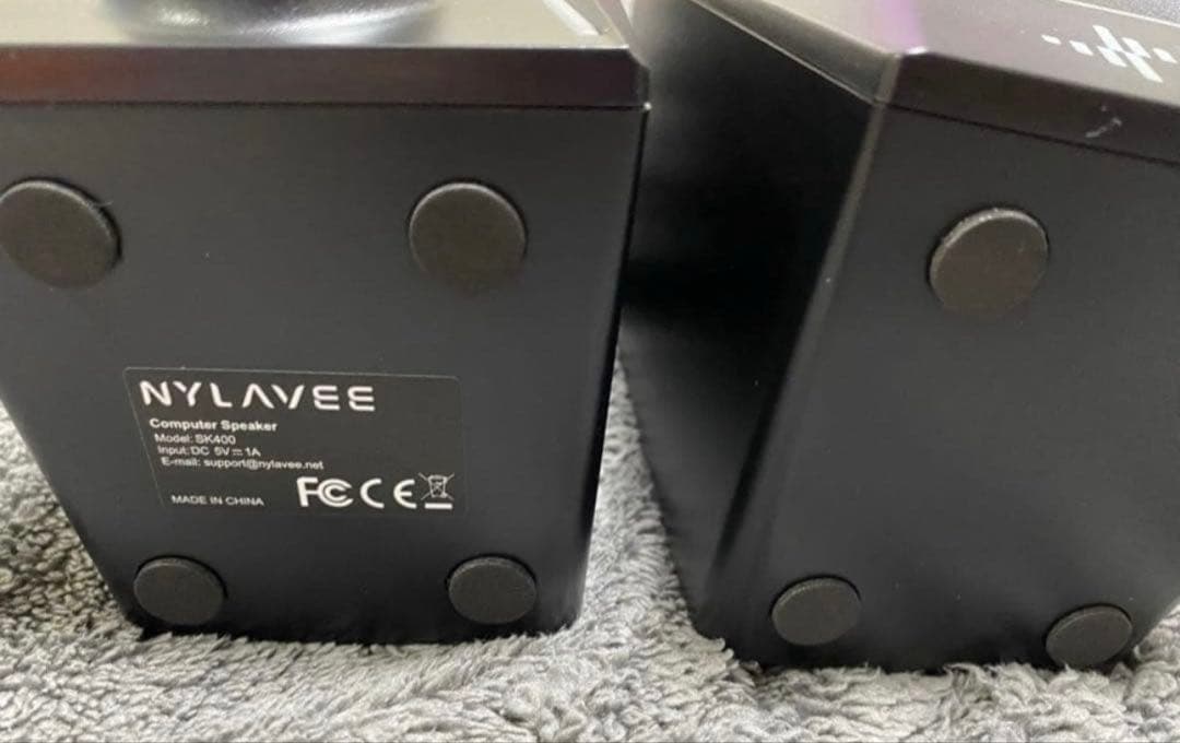 Nylavee PC ゲーミングスピーカー オーディオ スピーカー 黒 ブラック