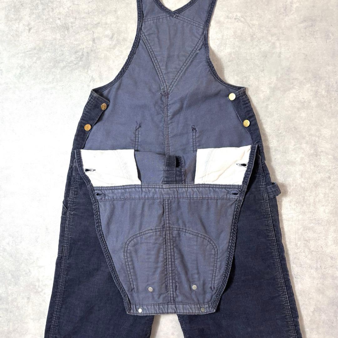【美品】 USA製 70s Lee オーバーオール コーデュロイ ネイビー