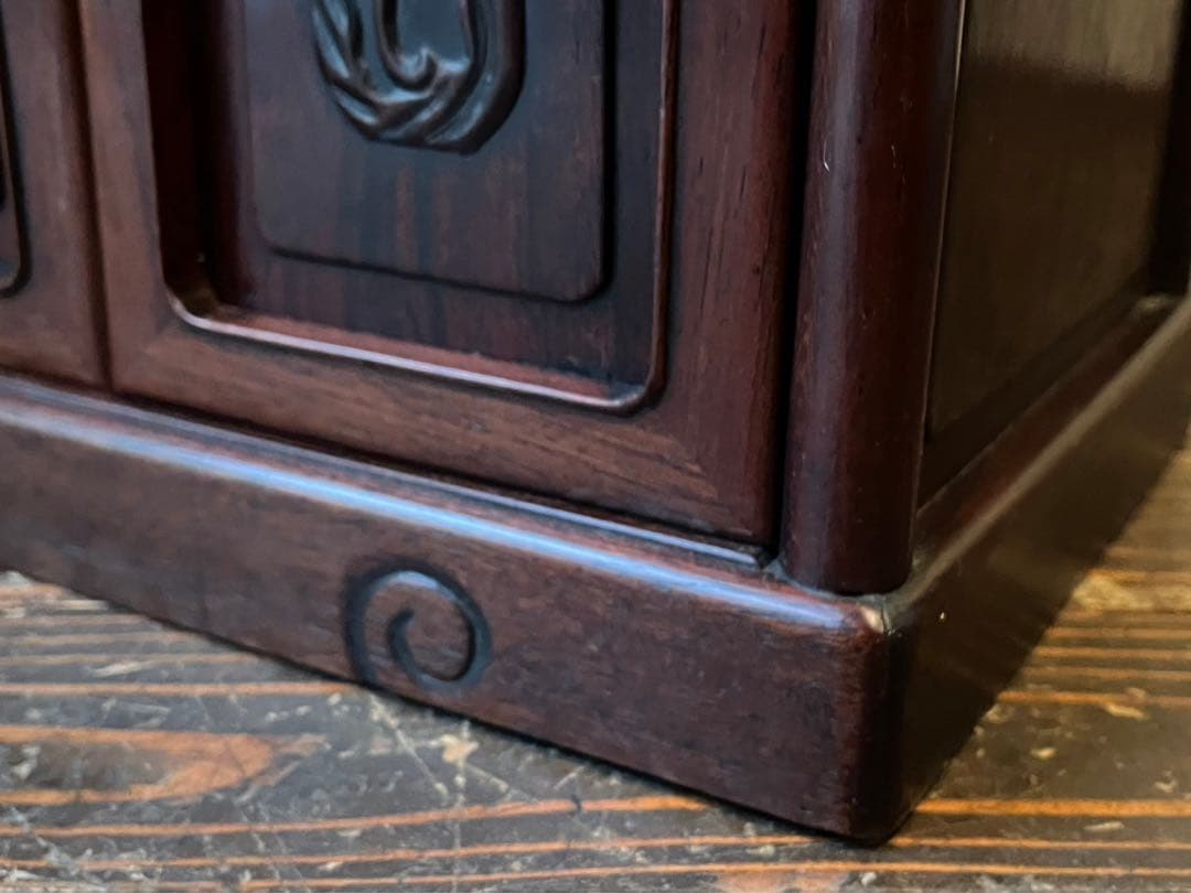 紫檀 違い棚 飾り棚 インテリア アンティーク 小ぶり