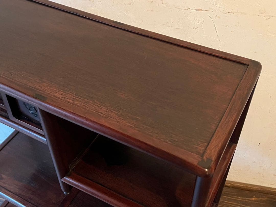 紫檀 違い棚 飾り棚 インテリア アンティーク 小ぶり