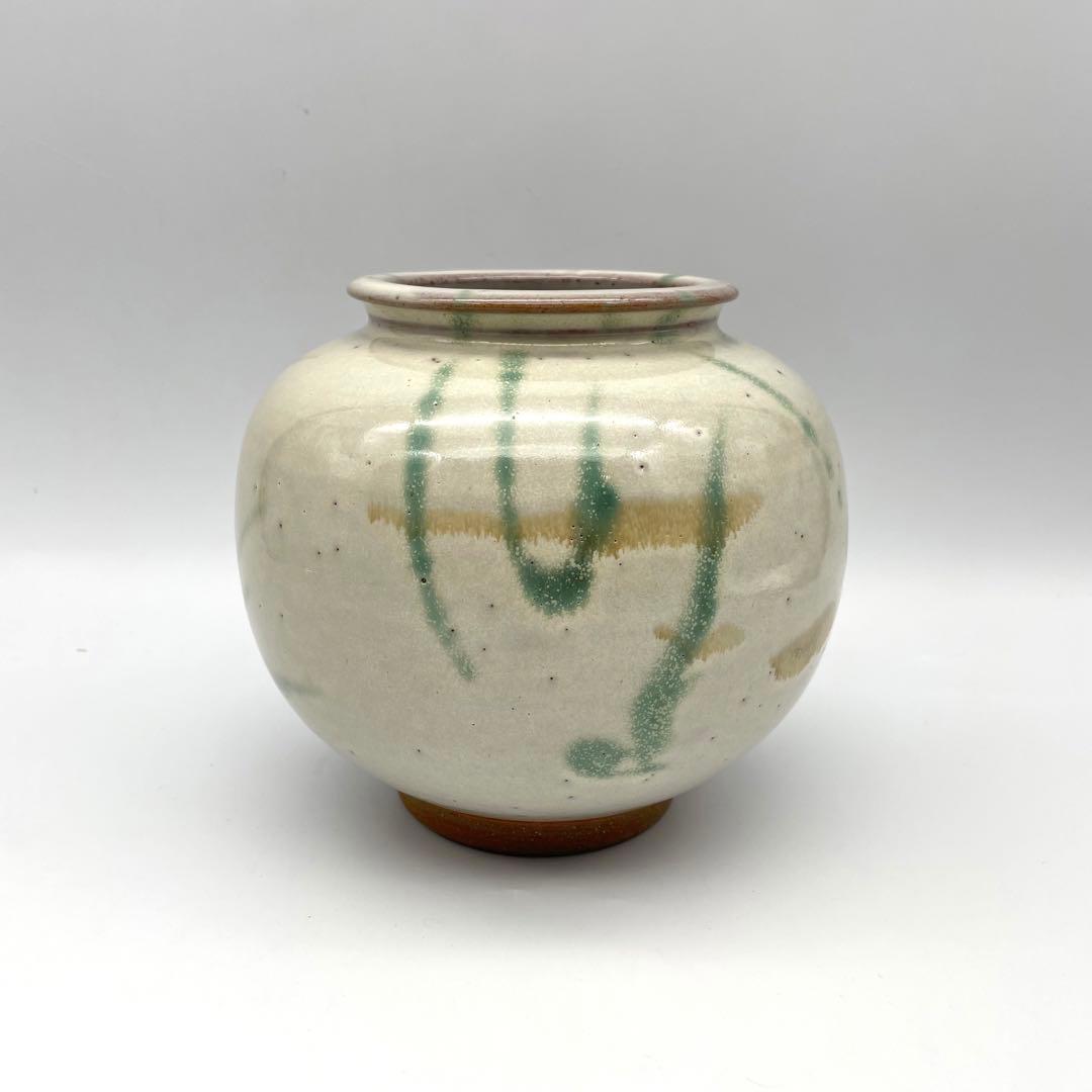 鳥取民藝　中井窯　中井焼　坂本実男　白打掛　花瓶　150