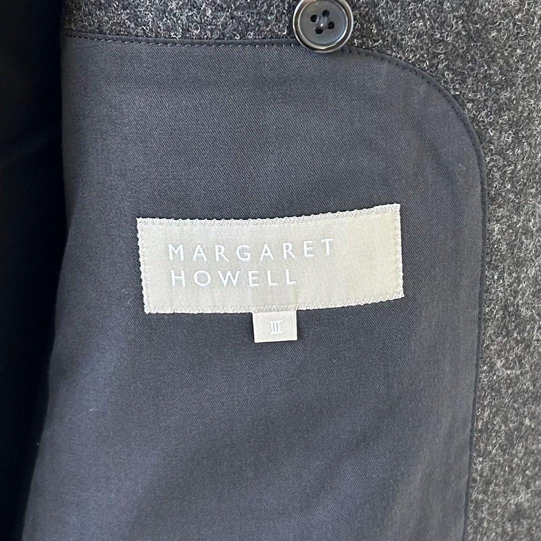 マーガレットハウエル　ツイードPコート ピーコート　グレー　Ⅲ