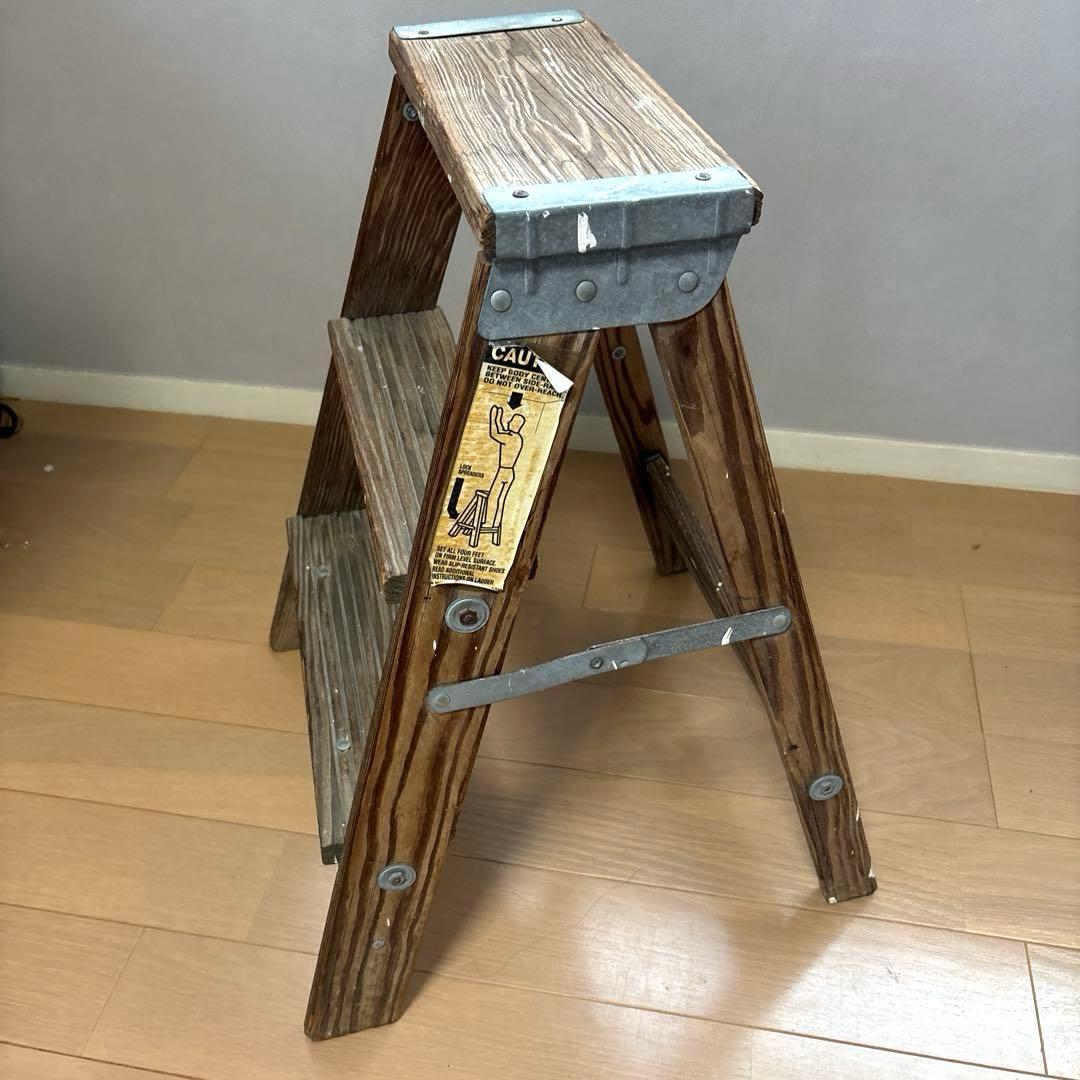 KELLER ヴィンテージウッドラダー　木製3段脚立　　USA製　12/15まで