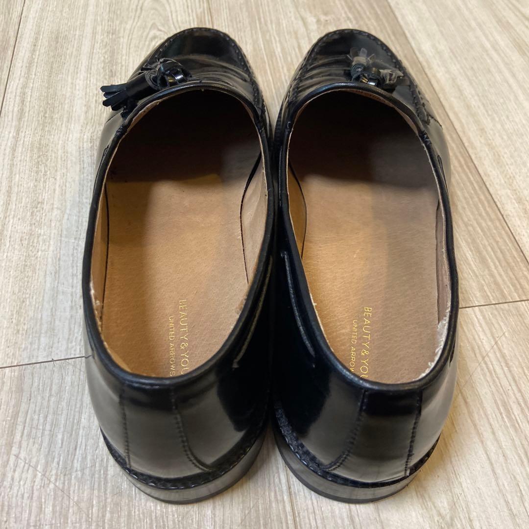 BEAUTY & YOUTH 黒レザー タッセルローファー