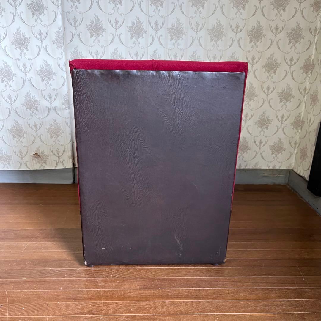 【アンティーク】① 昭和レトロ 1人掛けソファー ワインレッド スナック 喫茶店