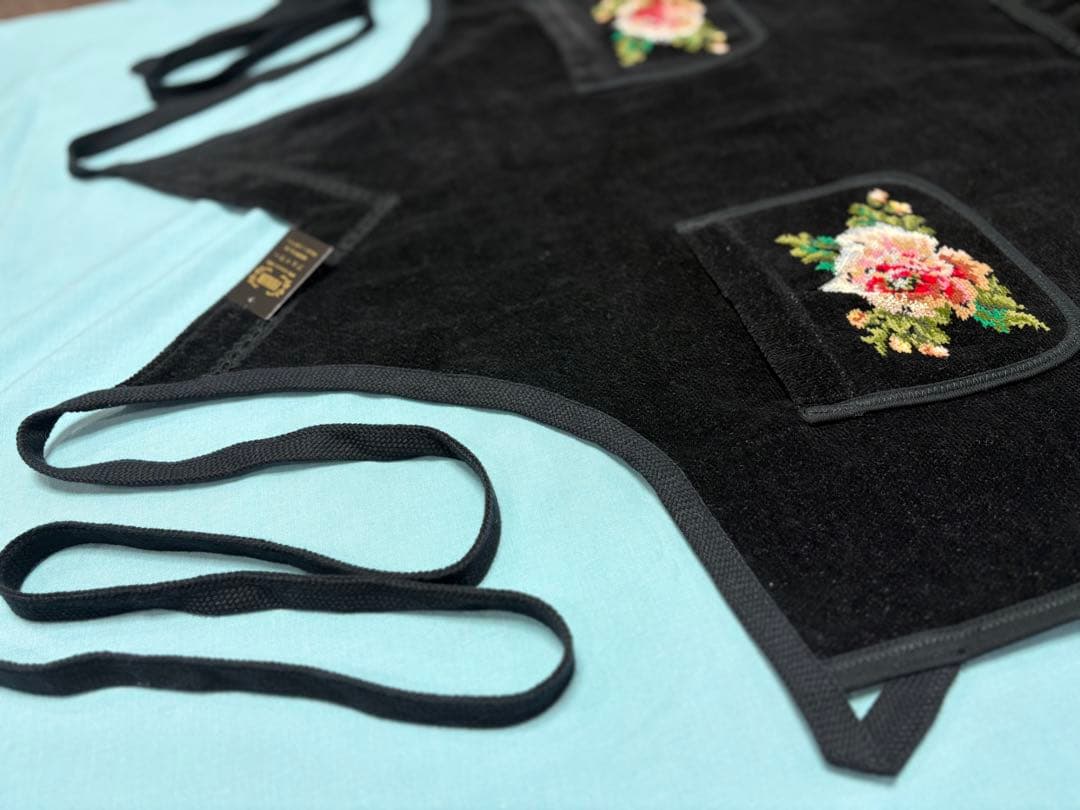 FEILER フェイラー シュニール織 ムーンライトフラワー エプロン ブラック