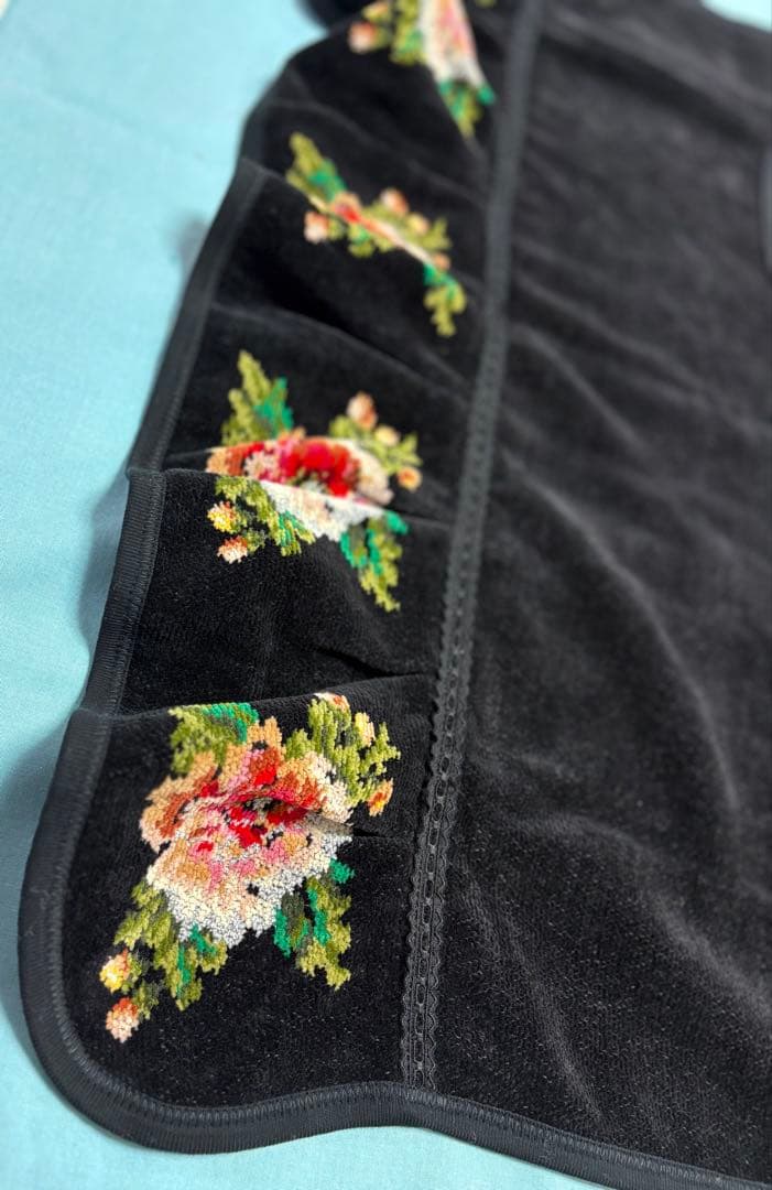 FEILER フェイラー シュニール織 ムーンライトフラワー エプロン ブラック