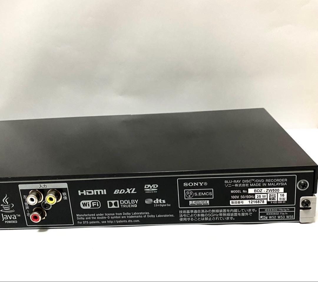 【たか】【使用品】SONY ブルーレイレコーダー BDZ-ZW500