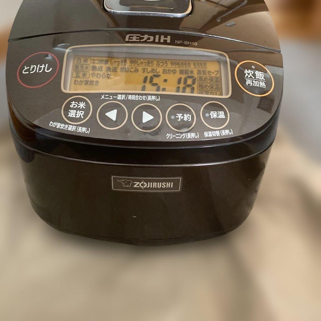 美品　象印炊飯器 5.5合 ブラウン NP-BH10-TA しゃもじ付