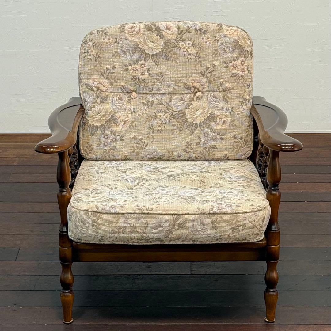 H112K39c カリモク karimoku コロニアル 1人掛けソファ