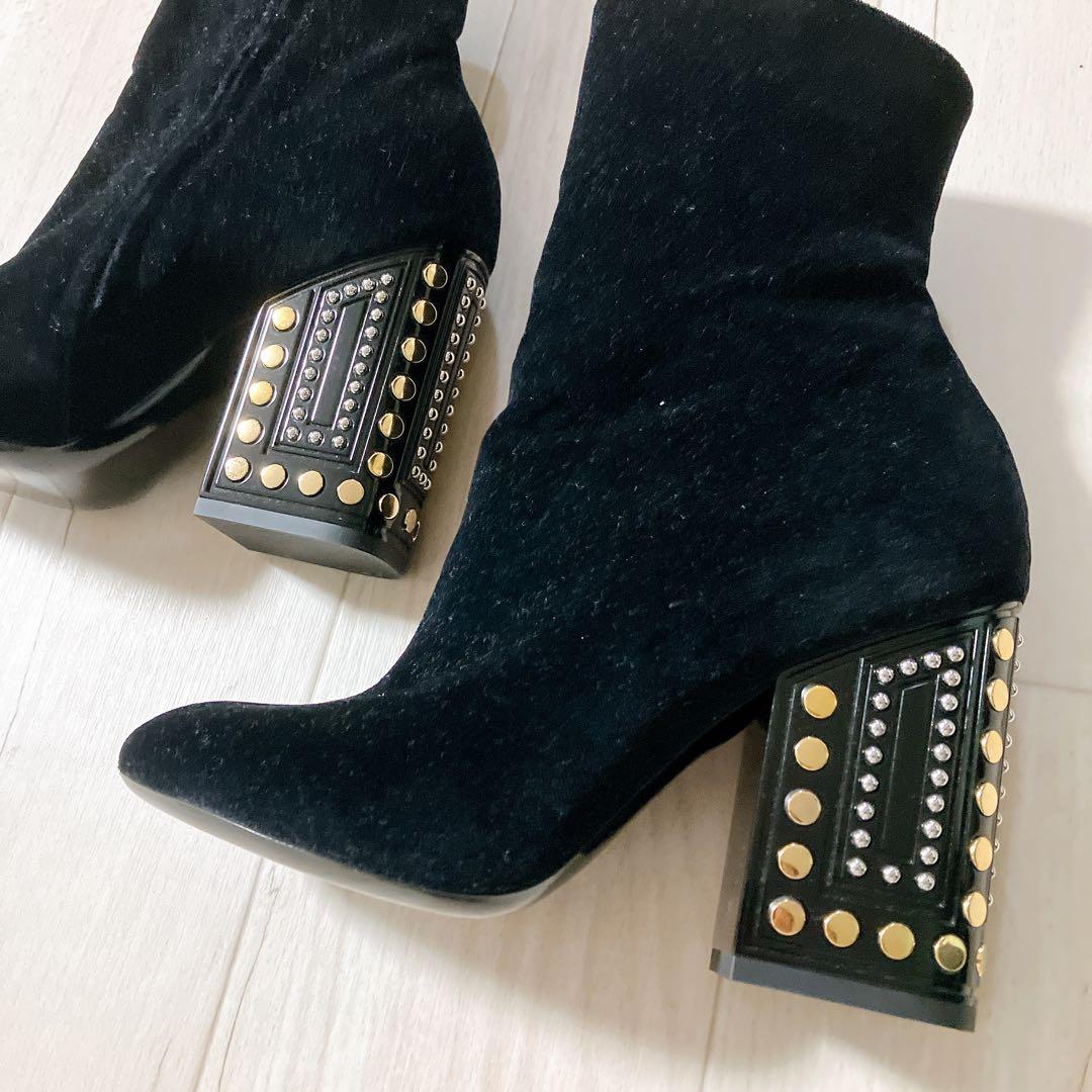 ルイヴィトン アンクルブーツ　ブラック　スタッズ 36.5 黒　極美品