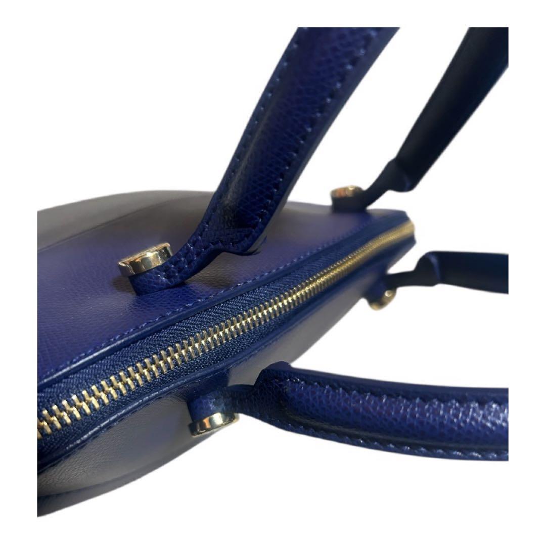 【極美品】 FURLA フルラ　パイパー　2wayバッグ ブルーレザー