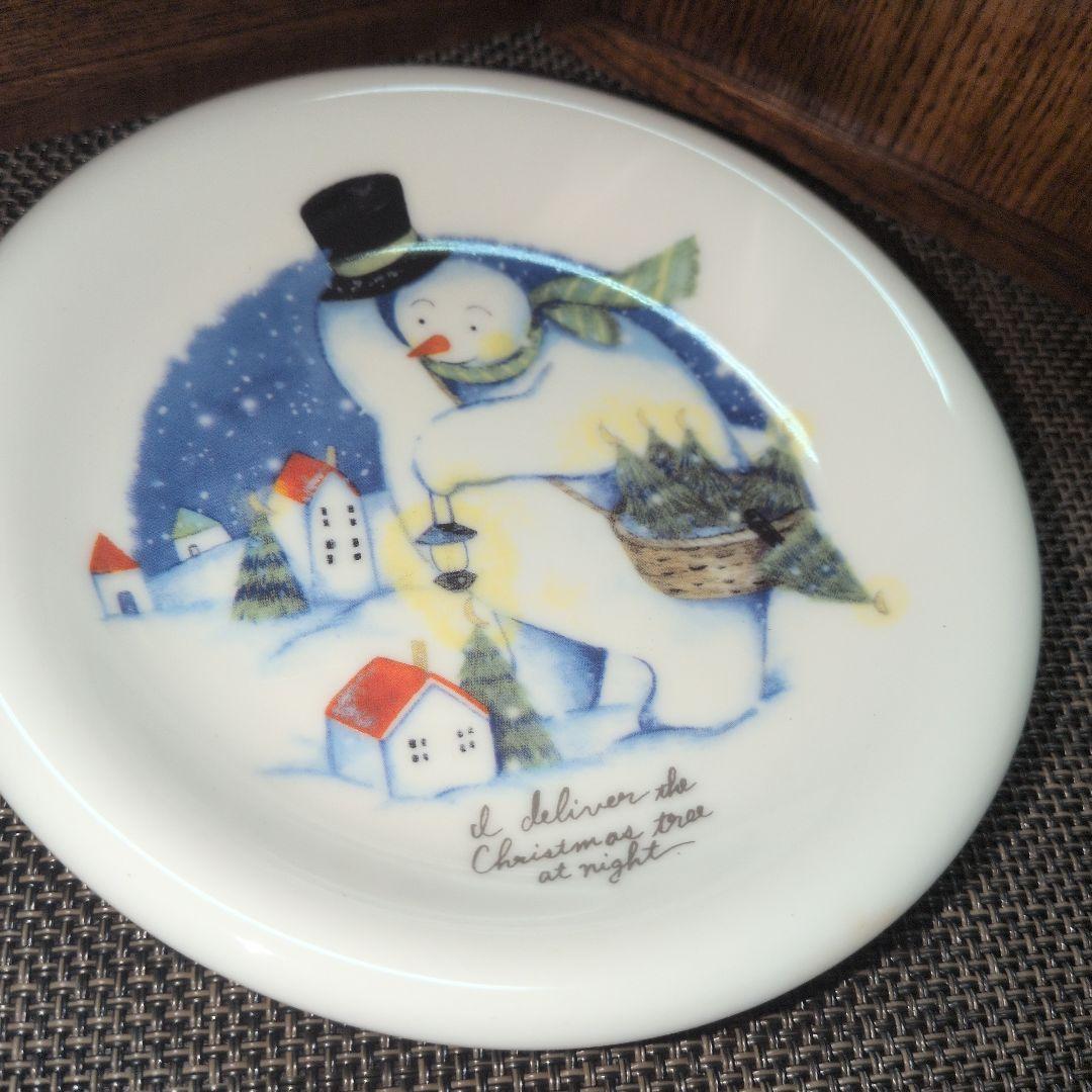 Shinzi Katoh 雪だるま 丸皿クリスマスプレート４種類7枚セット