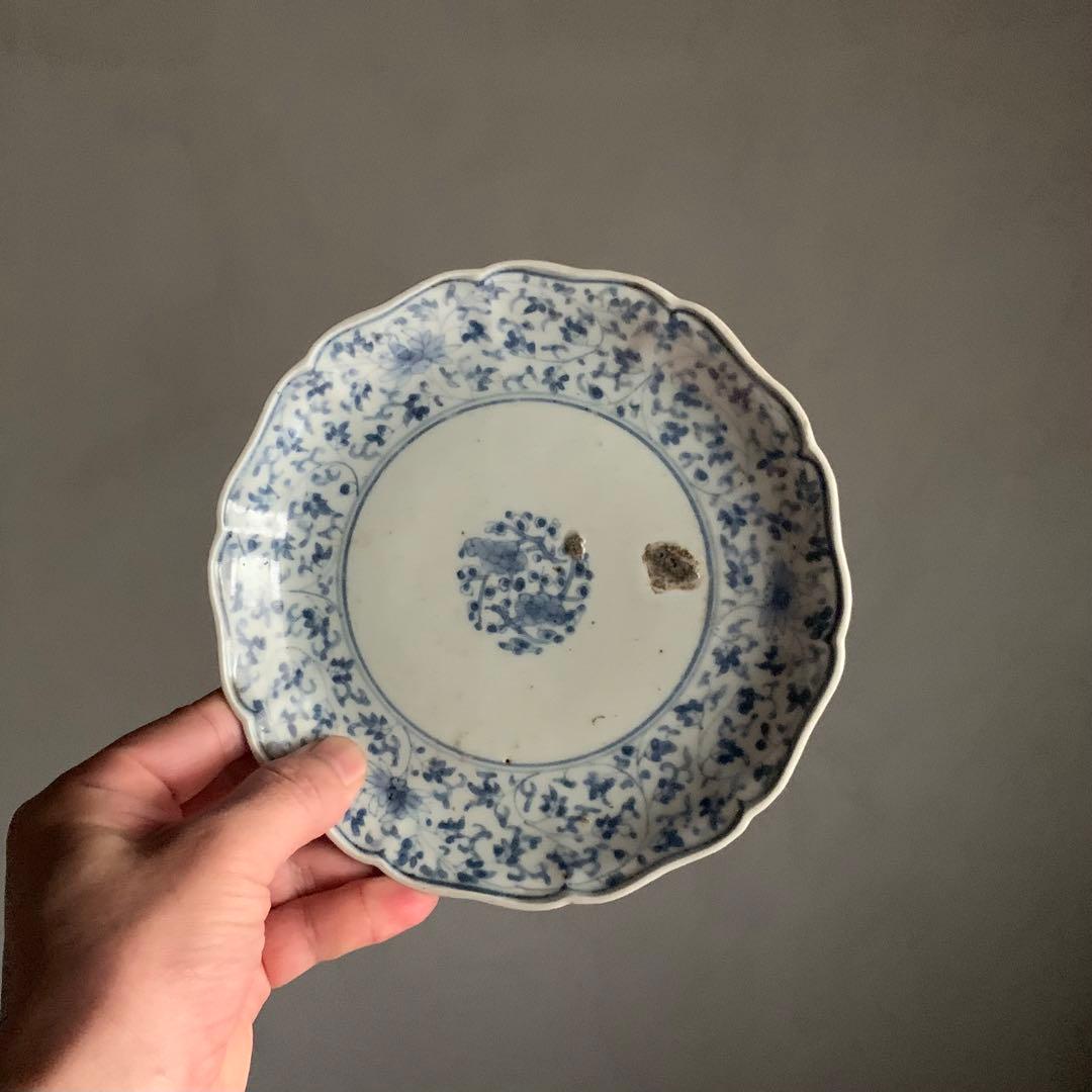 古伊万里 元禄伊万里 藍柿右衛門 中皿 No.5 古美術 古道具 アンティーク