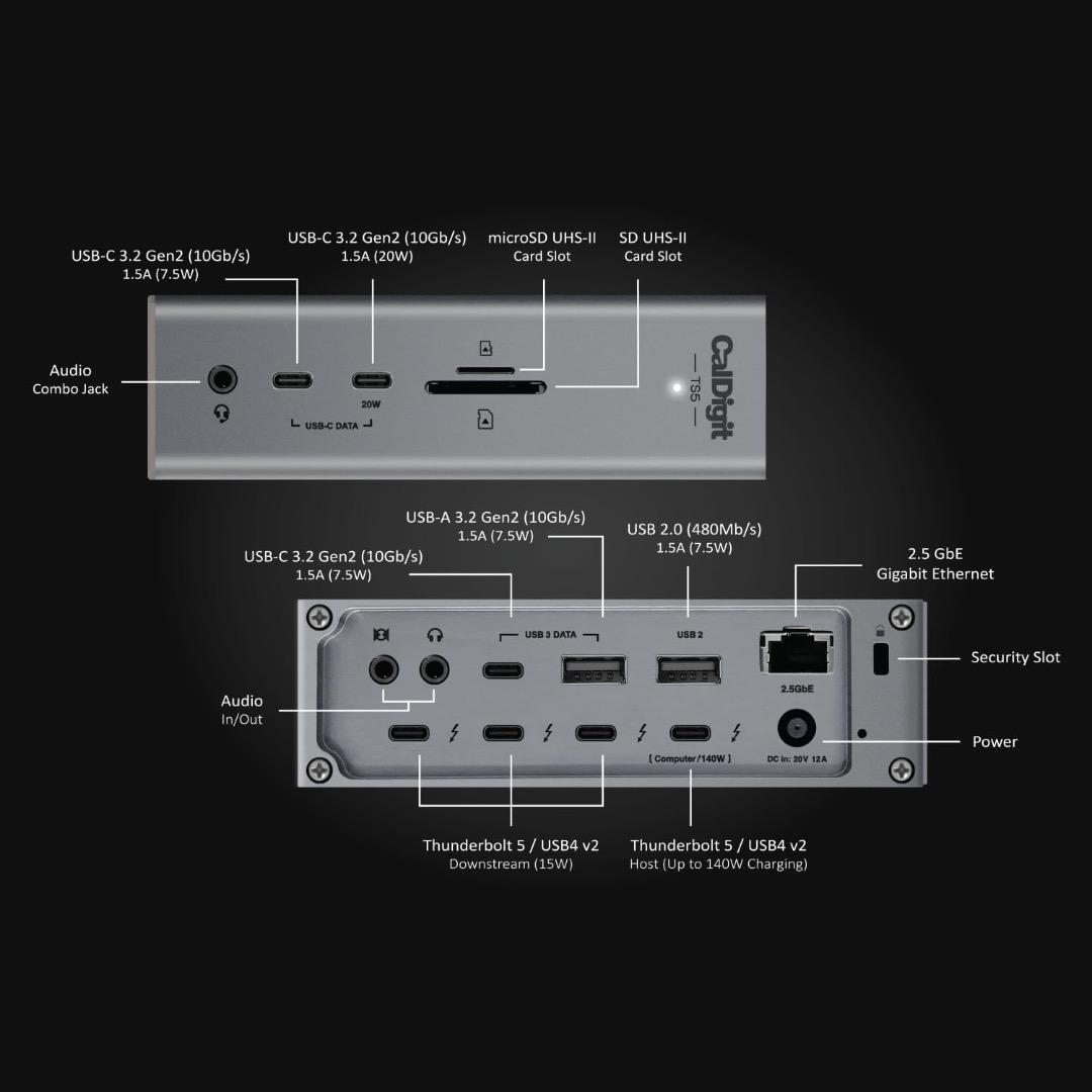 【正規品】CalDigit Thunderbolt5ドッキングステーションTS5