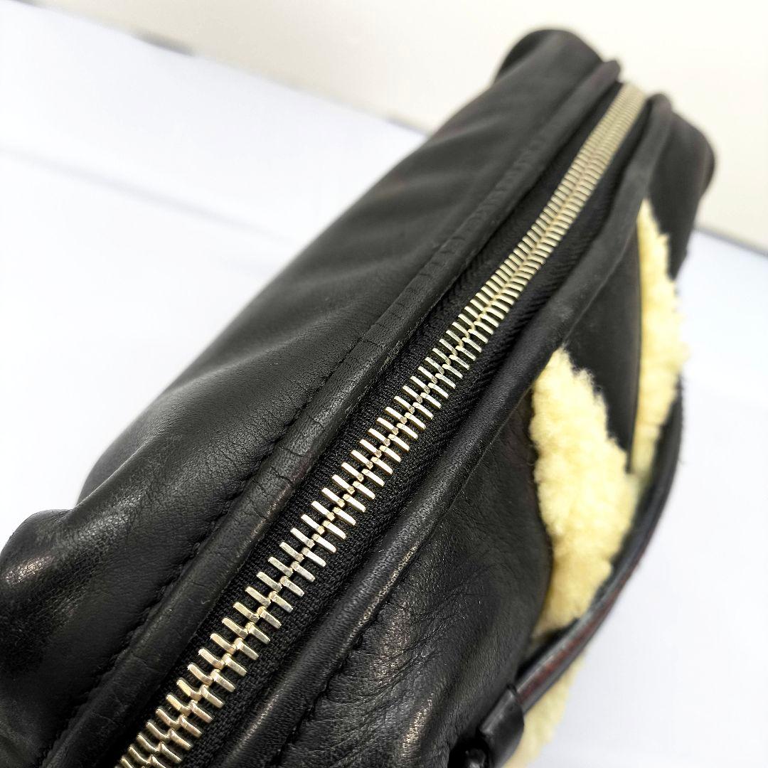 希少 モンクレール ウィロウ ショルダーバッグ ブラック ボア MONCLER