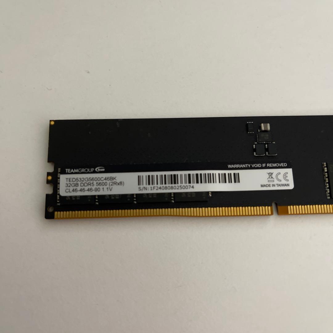DDR5 5600MHz 32GB 1枚TEAM製　動作確認済み