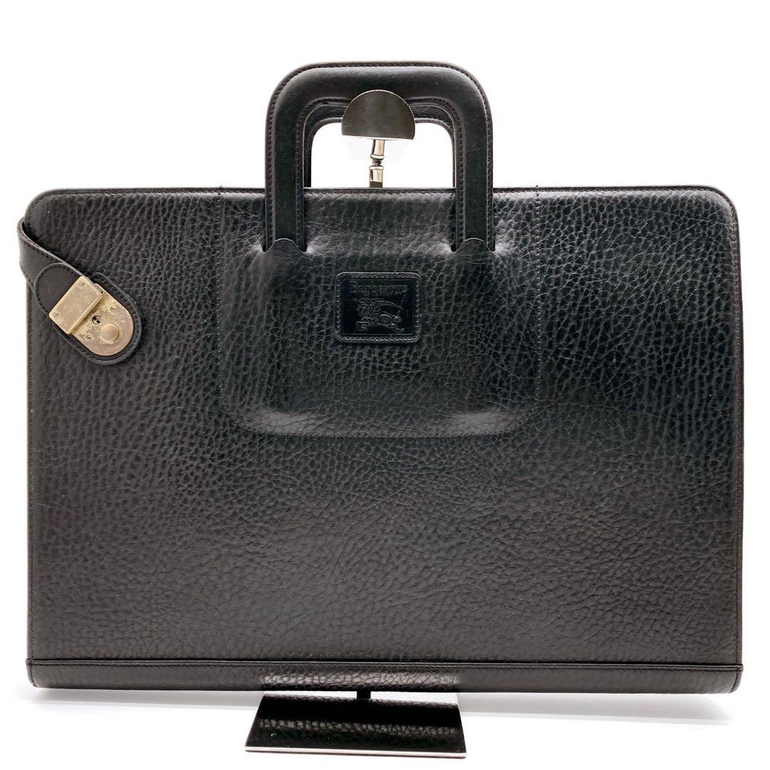 Burberry ビジネスバッグ　レザー　ブラック　ブリーフケース