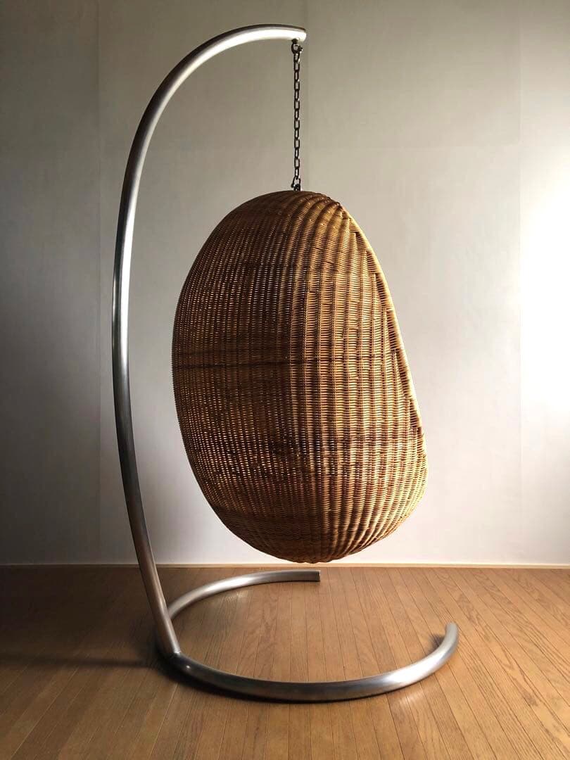 名作 ヤマカワラタン製 ナナディッツェル ハンギングエッグチェア 北欧 デザイン