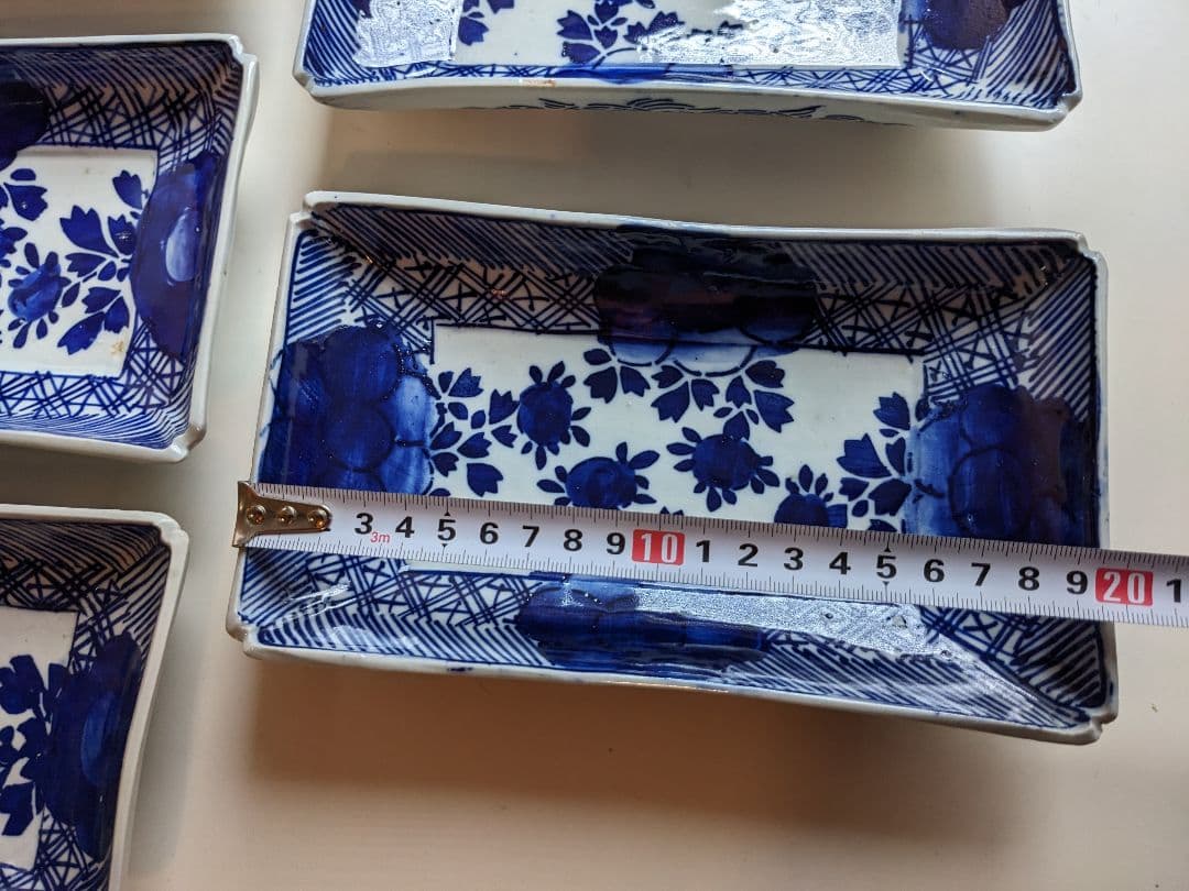 古伊万里　べろ藍　長角皿　5枚