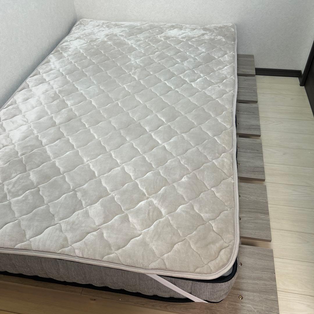 木製セミダブルサイズすのこベッド グレー