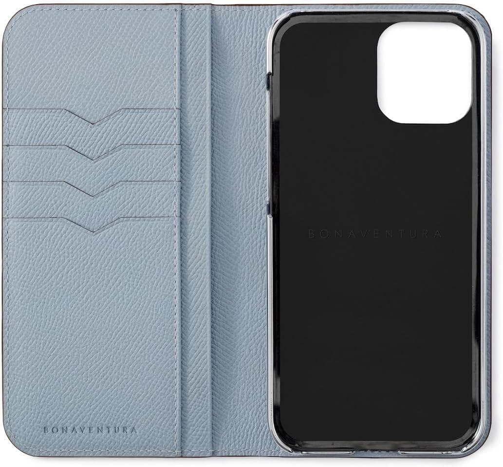 【ボナベンチュラ】ダイアリーケースiPhone 14 Pro Max,ブルーリン