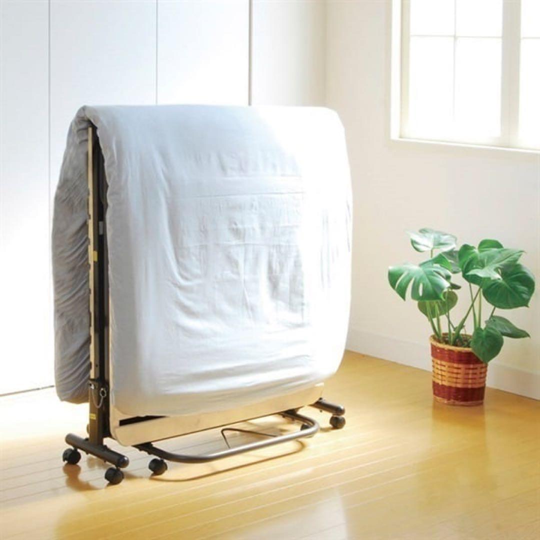 新品未使用箱不良　山善 すのこ折りたたみベッド SBB-7S（NA）