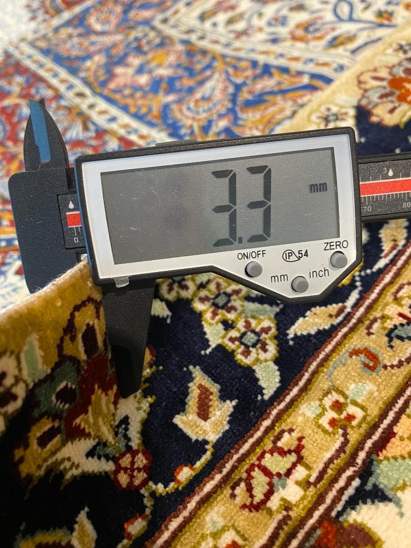 シルク ペルシャ絨毯 クム産 高品質 93x57cm 手織り ラグ 玄関マット