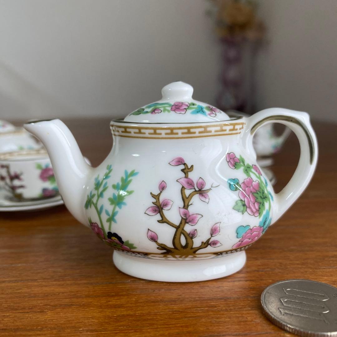 希少　コールポート インディアンツリー　カラード　ミニチュア　ティーセット