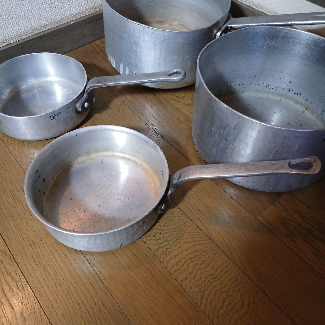 プロ仕様アルミ製片手鍋・フライパン 4個セット