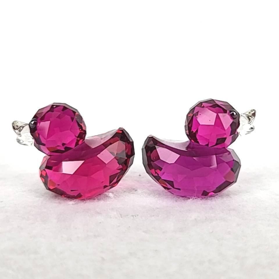 ●良品◇スワロフスキー　SWAROVSKI　ハッピーダック　ピンク　2個　箱 7