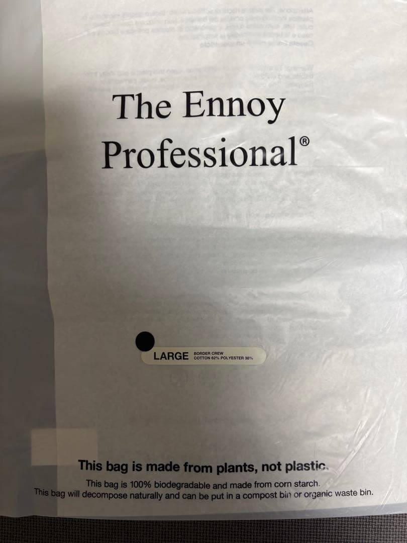 ENNOY ボーダークルーネックスウェット　ブラック