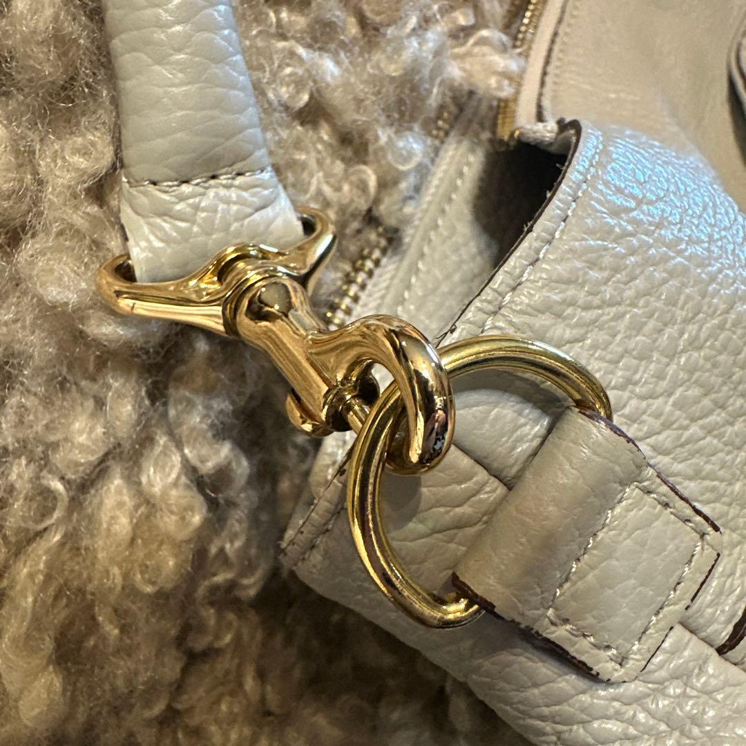 アタオ　グレー レザー トートバッグ