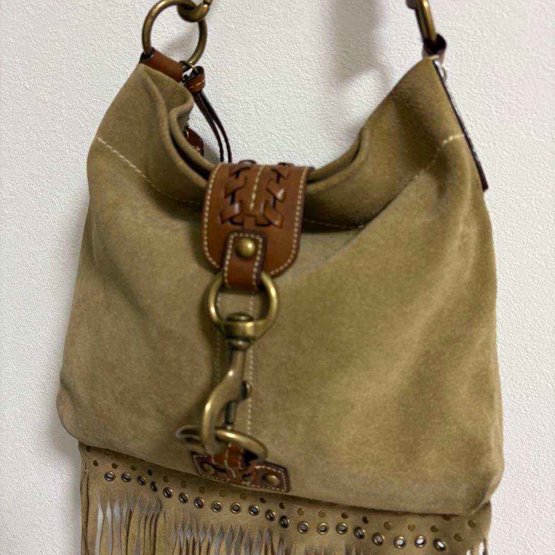 バッグ Coach Fringe Duffle Medium Hobo Bag