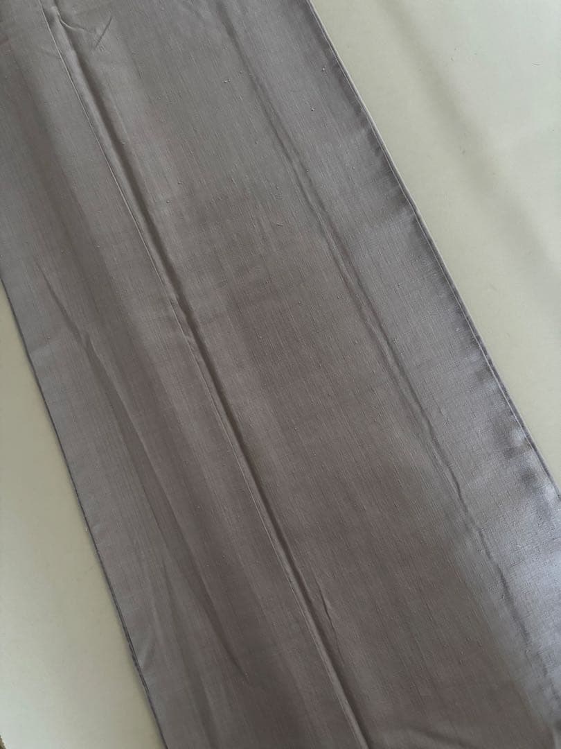 〈訳あり価格〉正絹 無地 袷 結城紬 グレイッシュパープル 洒落紋 波に千鳥