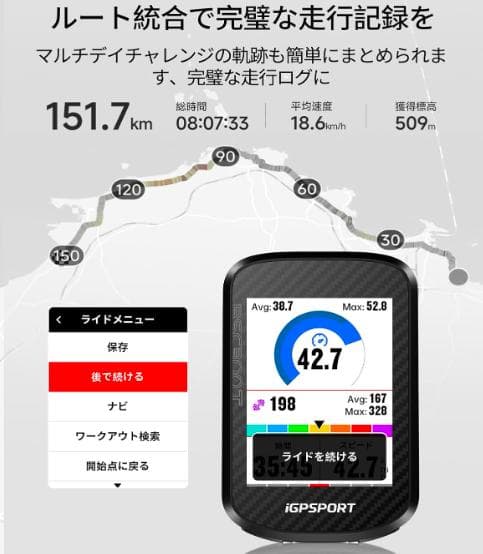 新品未開封【IGPSPORT】BSC300T型サイコン（タッチスクリーン搭載）