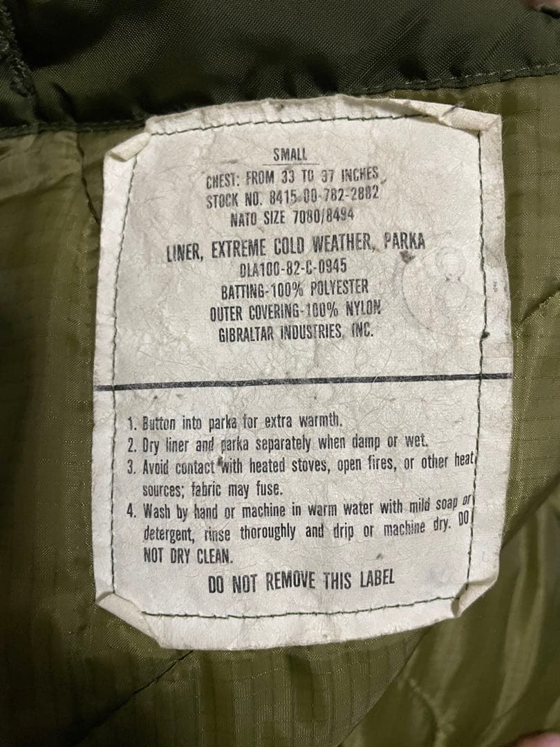 アメリカ軍　実物M-65フィッシュテールパーカー　モッズコート　サイズS