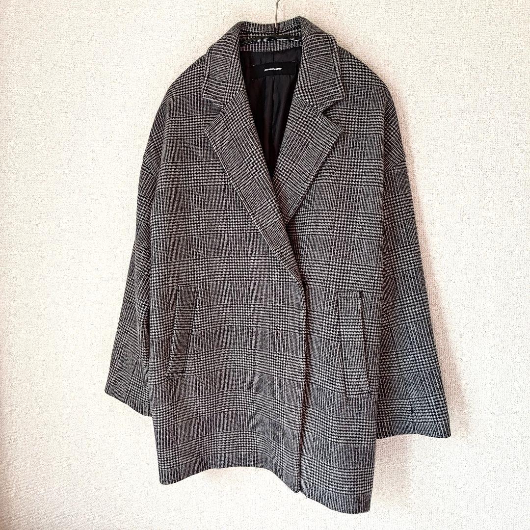 ジャーナルスタンダード　スーパー140ビーバーテーラーコート　グレンチェック36