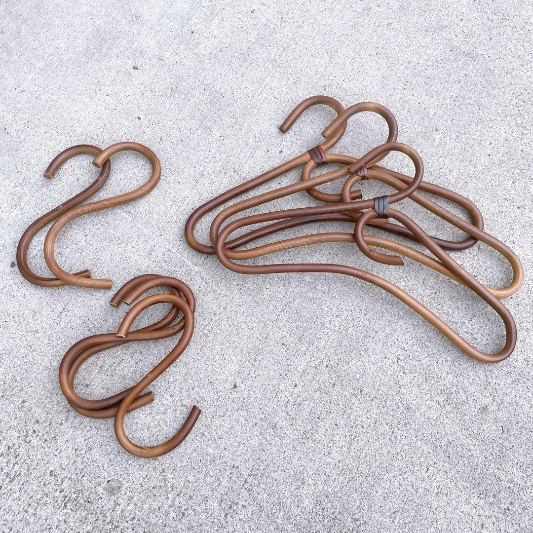 籐 ラタンハンガーラック 籐家具 アンティーク家具 キャスター付 昭和レトロ