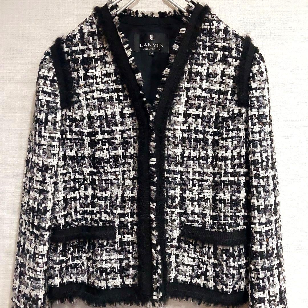 【LANVIN COLLECTION】ランバンコレクション ツイードジャケットS