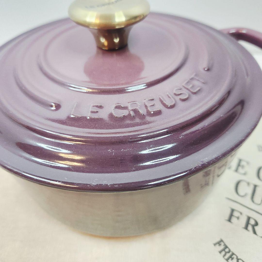 ルクルーゼ ココット ロンド 18cm フィグ ゴールドツマミ