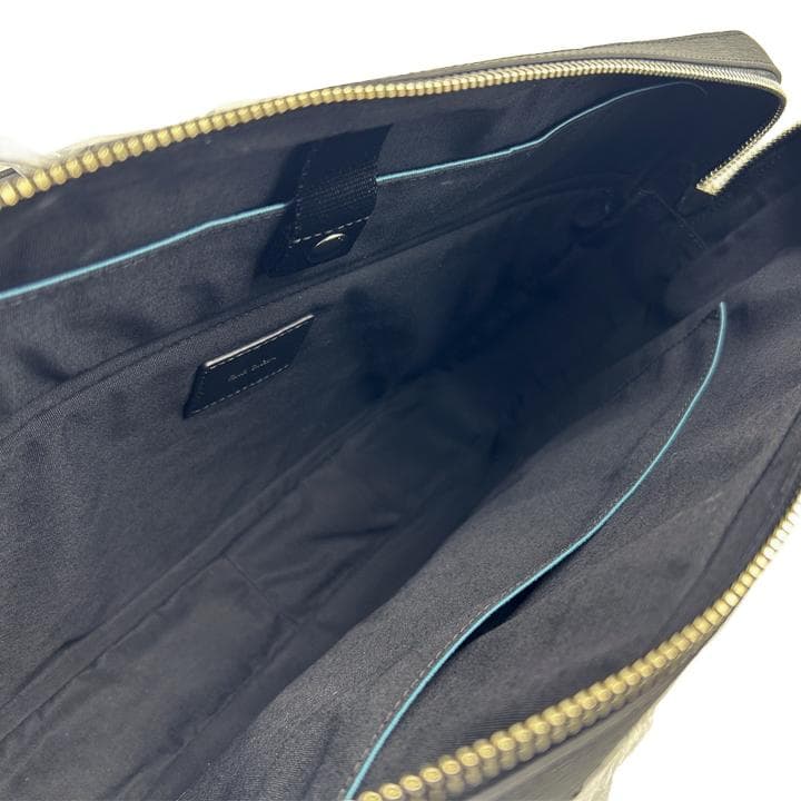 ★新品 ポールスミス ビジネスバッグ 黒 ブラック ストローグレインレザー145