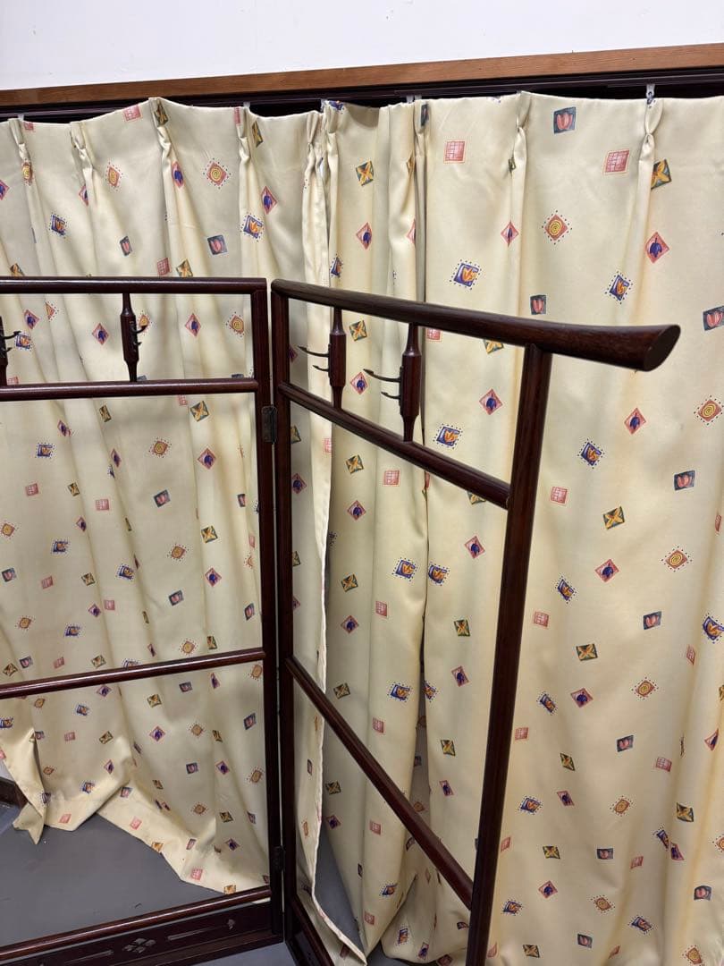 衣紋掛け 昭和レトロ 着物掛け　木製 衣桁　洋服掛け　折り畳み式　和